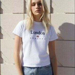 Brandy Melville London Chelsea White Tee One Size